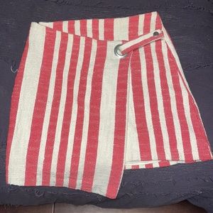 FREE PEOPLE IT'S A WRAP SKIRT - RED/WHITE